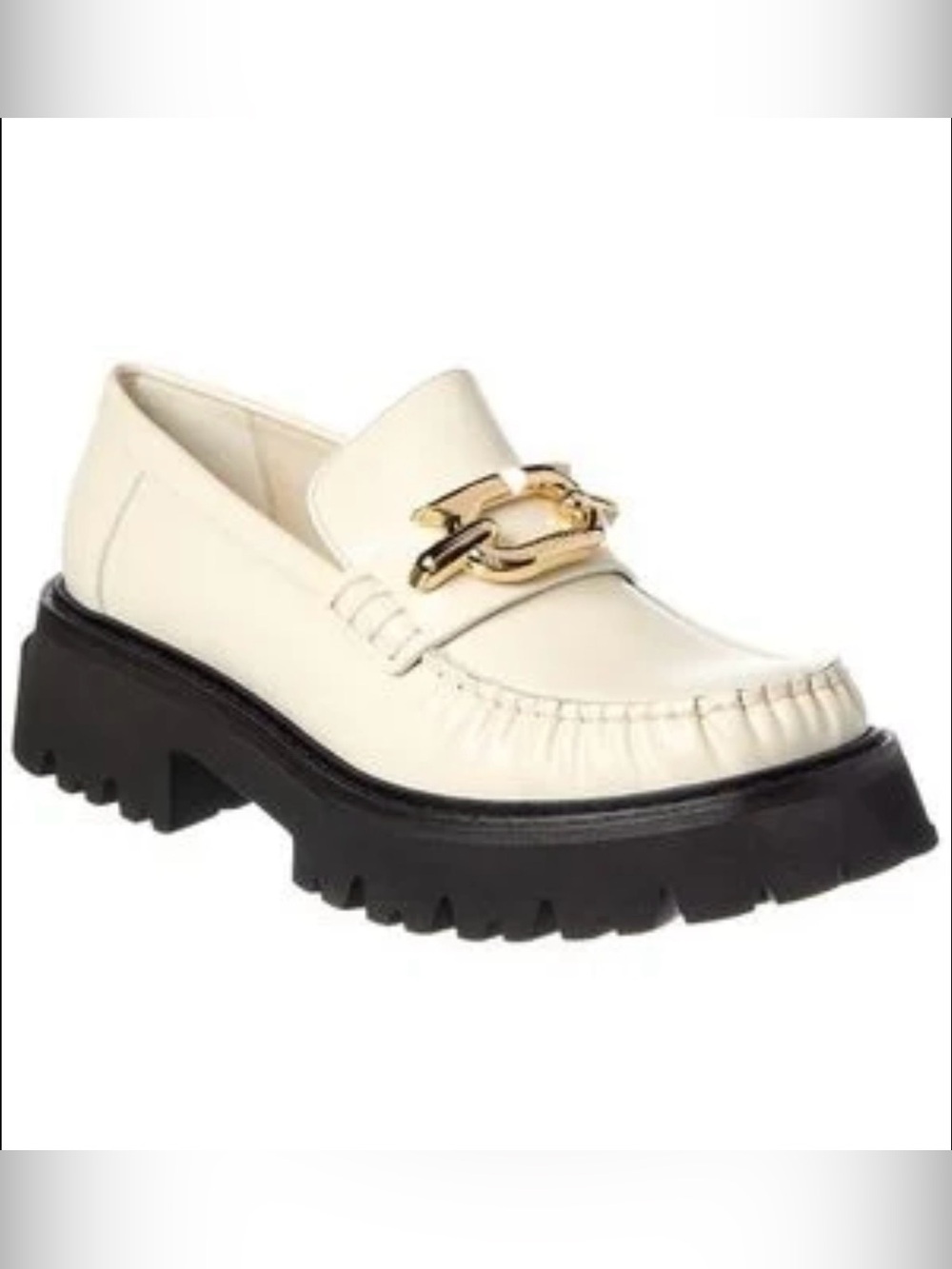NWOT Salvatore Ferragamo Ingrid Gancini Leather Lug Sole Loafers Women’s Sz 6.5
